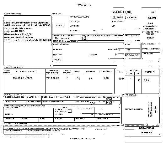 Exemplo De Nota Fiscal De Retorno De Industrialização Novo Exemplo 3829